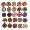 Buttons for sewing, 100pcs 1 inch buttons large wood buttons for crafts Mixed big Wooden Vintage assorted buttons 2 Holes Round Decorative Wood Craft Buttons 25mm (colorful buttons)
